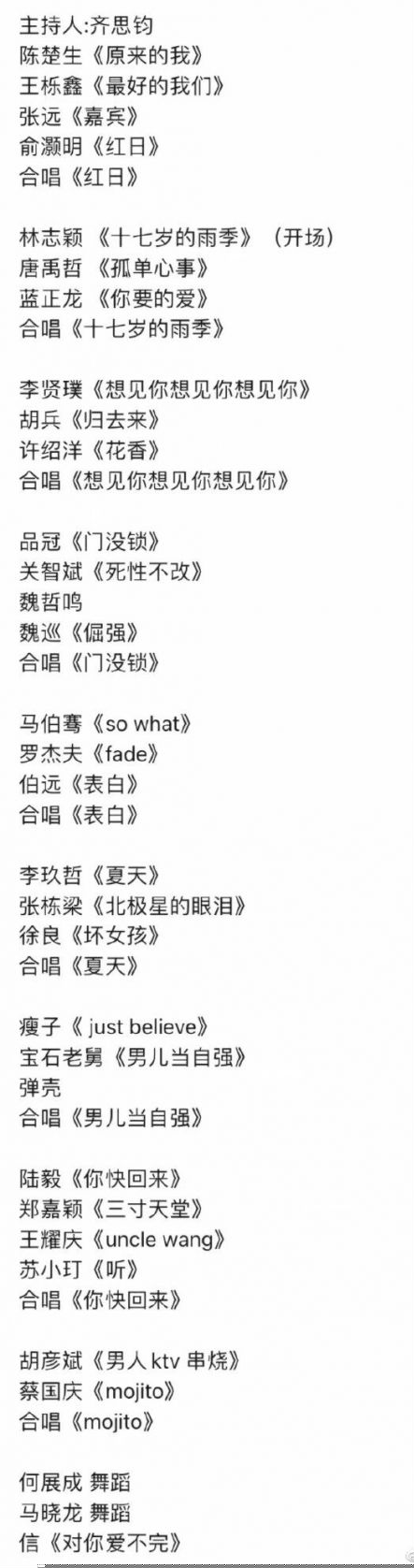 披荆斩棘的哥哥第三季人选名单完整版 披哥3初舞台歌单曝光